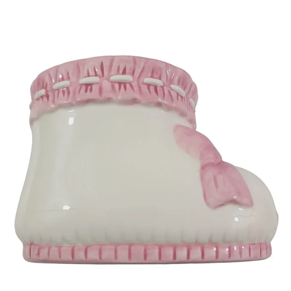 Burton and Burton Baby Girl Bootie Plant Pot Ceramic Planter Baby Shower Décor